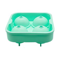 FANCY LIFE 造型矽膠冰格 C 圓球4格, 1個, 薄荷綠