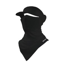 AREX SPORT 戶外騎行防曬冰絲面罩 有帽簷 遮陽護頸透氣, 深夜黑, 1個, 均碼