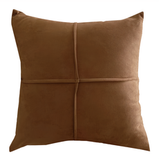 Chic 軟綿麂皮絨抱枕套 卡其棕 100% 聚酯纖維