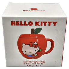 Sun Art 蘋果造型陶瓷馬克杯附蓋 330ML, HELLO KITTY, 1個