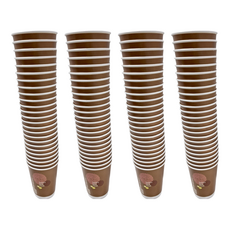 12oz冷熱共用新年款雙層紙杯 耐熱0~90度, 25個, 4條