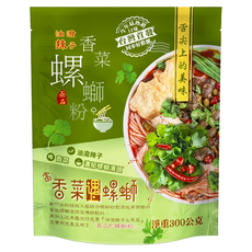 亟品 香菜螺螄粉 Q彈米粉搭配濃郁湯頭 香辣夠味, 300g, 1包