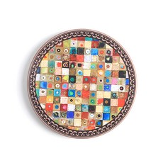 life shop 矽藻土防滑杯墊, 幾何圖案, 吸水防滑, 桌面保護, 1入, CAHW0090C, 10.8 x 0.7cm