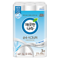 KleanNara 可綠納樂 三層柔軟捲筒衛生紙 27m 30捲, 1袋