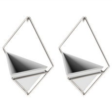 UMBRA 壁掛式雅緻花盆 白雲石花盆搭配底座, 白色/銀色, 200 x 120 x 90 mm, 2個