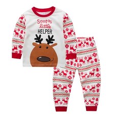 愛北鼻 聖誕系列薄長袖套裝 可愛麋鹿圖案 柔軟親膚材質 舒適好穿搭