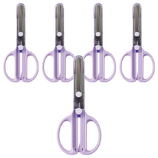 KUTSUWA STAD 兒童安全剪刀 附蓋 防膠刀片, 紫色, 5支
