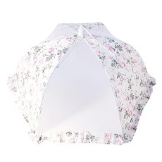 NeedsLabo 六角形食物罩 花卉白底, 1個