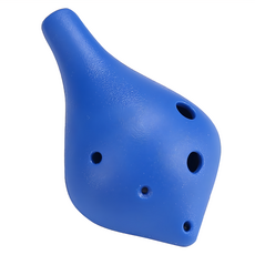 6孔中音C調塑膠陶笛 (附收納袋 + 掛繩 + 教材 + 擦布) 藍色, 1組