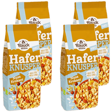 Bauck Muhle 寶客 無麩質堅果燕麥脆片，德國原裝進口，無人工添加物, 300g, 4包