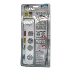 Songwin 尚之宇 5切4座延長線 3孔 EC-543, 1.8m, 白色, 1條