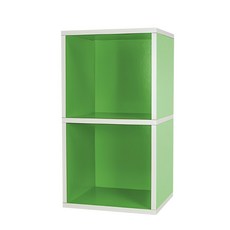 PMU 必美優 無毒紙家具 二格收納櫃, 99%再生紙製成，環保材質, 超輕量，好組裝, 不含重金屬及化學物質, 34*28.7*66.4cm, 綠色, 1件