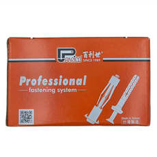 PANRICO 百利世 敲擊式尼龍快速釘 透明釘套+白鐵螺絲 適用鑽頭: 5mm 300入 台灣製造, 5 x 30mm, 1盒