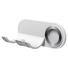 i LIFE 高級防水簡約吹風機架 磁吸風嘴款 19 x 7.8 x 8cm 陶瓷白 免打孔浴室收納, 1個