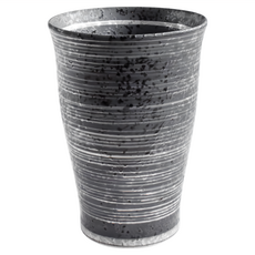 佐和陶瓷 千筋手握杯 日本製 銀彩陶瓷杯 350ml, 銀彩, 1個