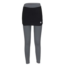 Superax 假兩件運動彈性緊身九分褲 SW-170, L, 灰色