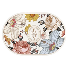 硅藻土地墊, 白底牡丹, 1個