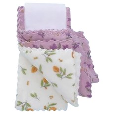超柔軟吸水珊瑚絨紫丁香抹布 4條 30 x 30cm 廚房清潔抹布組, 1組