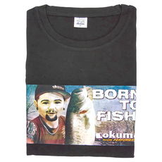 okuma 寶熊釣具 釣魚小子T恤, 黑色