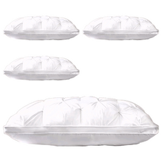 LoveCity 寢城之戀 立體扭花雲朵枕 透氣舒柔釋壓羽絲絨枕, 白色, 4個