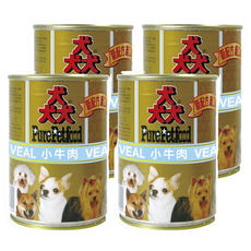 PRO PURE 猋 成犬罐頭, 小牛肉, 385g, 4罐