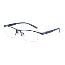 【MEGASOL】斯文青中性眉框變色老花眼鏡(5BS-200度-深藍色)