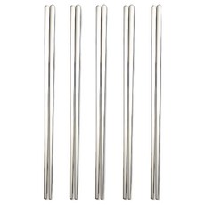 瑞典廚房 304韓國不鏽鋼扁筷/不鏽鋼筷組, 筷子5雙, 1組, 銀色