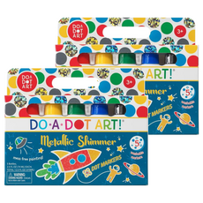 DO-A-DOT ART 點點畫筆 Set 5支入, 歐美安全認證 安全無毒, 獨特筆管設計 傾倒不溢出, 防滑易抓握 速乾易使用, 亮粉金屬色, 2盒