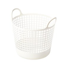 like-it 北歐圓形洗衣收納籃 附手把, 白色