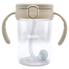Basilic 貝喜力克 Tritan握把練習杯 鋼珠吸管, 奶茶, 260ml, 1個
