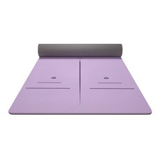德利生活 瑜珈墊tpe(新) 80x183x0.8cm 淺紫+淺灰, 1入, 加大加厚