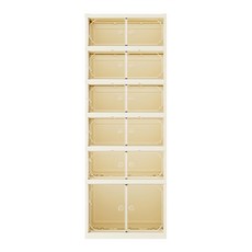 mohe 木暉居家 6層加寬磁吸雙門免安裝一體式加高鞋盒2入組 2kg, 米白色, 1組