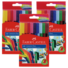 FABER-CASTELL 輝柏 11-150-A 彩色連接筆, 10色, 3盒