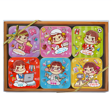 FUJIYA 不二家 Peko 小方罐6件組 職人篇, 63g, 1組