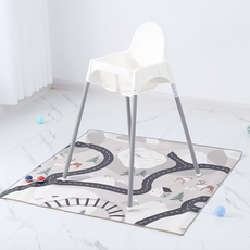 防污地墊 130 x 130cm 森林軌道 防水易清潔 遊戲墊/餐椅墊, 1個