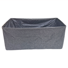 日式簡約設計分隔收納 Set 2件組 雜物面 竹 牛津布, 47 x 28 x 20cm, 灰色, 1個