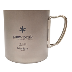snow peak 雪諾必克 雙層鈦金屬杯450 104g, 鈦金屬 銀色, 1個
