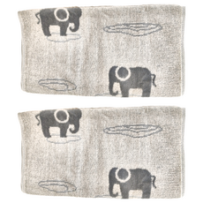 LIFE 來福牌 有機棉泥地小象毛巾 33*76CM 100G 灰色 台灣製, 2條