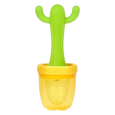 Sillymann 100%鉑金矽膠 咬咬固齒器 可開水消毒 柔軟不磨舌頭, 單件, 仙人掌蔬果, 1個