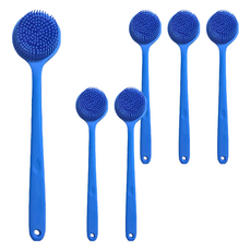 FIFIOO 杏屋家居 矽膠洗澡洗背刷 輕量款, 天藍色, 1支, 6支