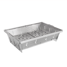 Naturehike 挪客 野穀 不銹鋼折疊燒烤架 十字烤網 NH20CJ006 不銹鋼本色, 1個