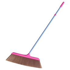 巧用 金絲自由掃把, 金絲PP塑膠植毛,搭配鐵桿握柄, 顏色隨機, 1支