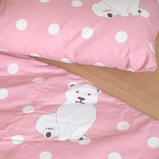 EmBrace 英柏絲 兒童午睡 純棉涼被, 粉色波點白熊