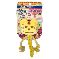 DoggyMan 多格漫 棉繩潔牙玩具 犬用, 黃虎, 1個