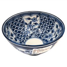 佐和陶瓷 飯碗 日本製 寬12.5cm 高6.5cm 容量350mL, 藍染桔梗, 1個