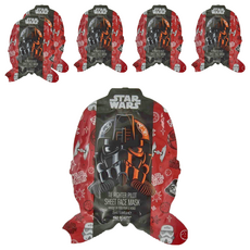 MAD BEAUTY 星際大戰系列 銀河帝國軍 鈦戰機駕駛員 專為男性打造的保濕面膜 含椰子萃取物, 25ml, 6片