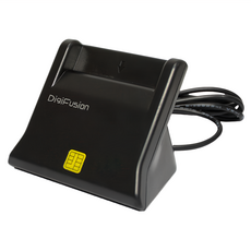 DigiFusion 伽利略 直立晶片讀卡機 RU035B 支援iCash餘額紅利查詢 網路報稅ATM轉帳, 黑色, 1個