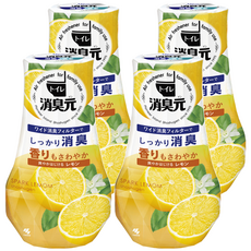 小林製藥 廁所芳香消臭元 檸檬清香 400ml, 大尺寸濾紙, 有效去除空氣臭味, 4個