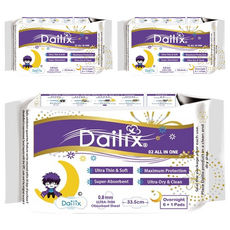Dailix 吸血鬼超瞬吸 抑菌淨味乾爽衛生棉 護翼型, 夜用加長型(33.5cm), 7片, 3包