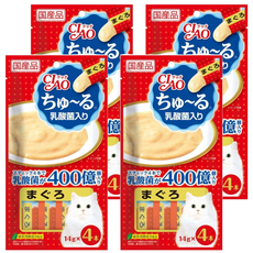 INABA CIAO 啾嚕 肉泥 4條, 鮪魚 乳酸菌配方, 56g, 4袋